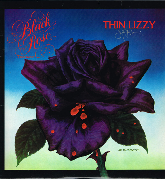 Thin Lizzy, Black Rose, Irish pressing, Silver Label, signed by Jim Fitzpatrick at Whyte's Auctions