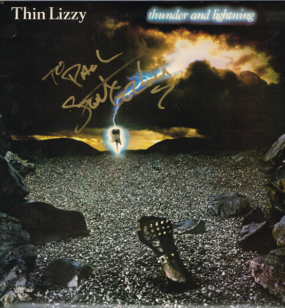 Thin Lizzy, Thunder and Lightning, signed by four band members at Whyte's Auctions