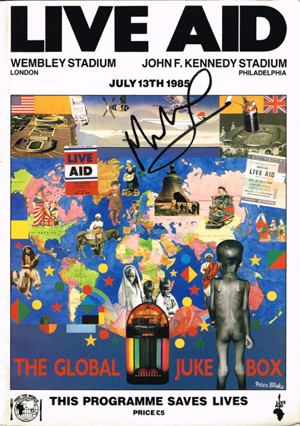 Midge Ure, Live Aid Programme, signed at Whyte's Auctions