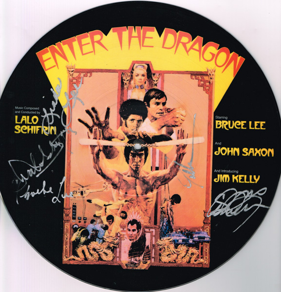 Bruce Lee, Enter the Dragon, soundtrack picture disc, signed at Whyte's Auctions