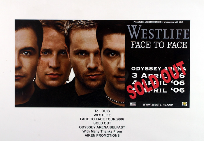 Westlife, Face to Face Tour at Whyte's Auctions