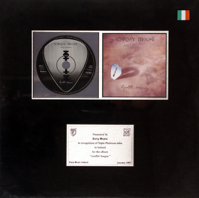Christy Moore, 'Graffiti Tongue', Triple Platinum Award at Whyte's Auctions