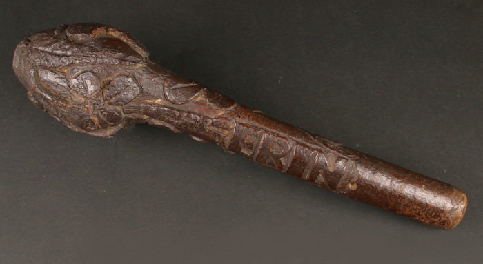A large carved blackthorn shillelagh, at Whyte's Auctions