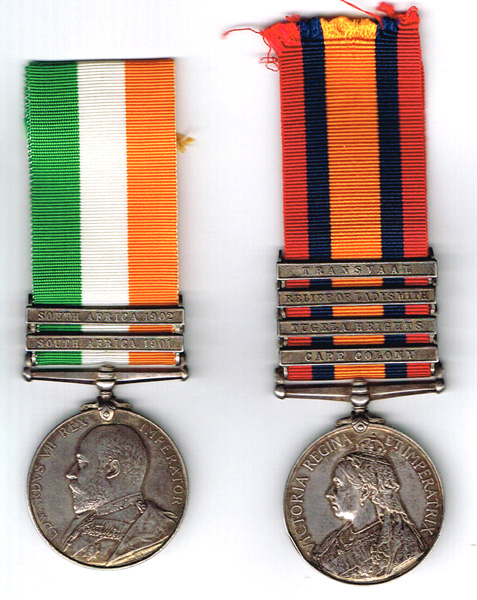 1901 -1902 Queen's South Africa and King's South Africa medals, Royal Irish Fusiliers at Whyte's Auctions