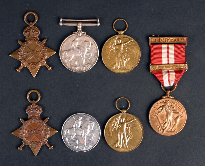 1914-18 World War I trios & Ireland Emergency Service Medal (2) at Whyte's Auctions