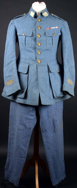 A WWI French Army captain's horizon-blue uniform. at Whyte's Auctions