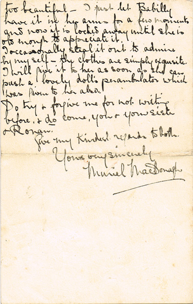 1917 (12 February) letter from Muriel, widow of Thomas Macdonagh to the widow of Eamonn Ceannt. at Whyte's Auctions