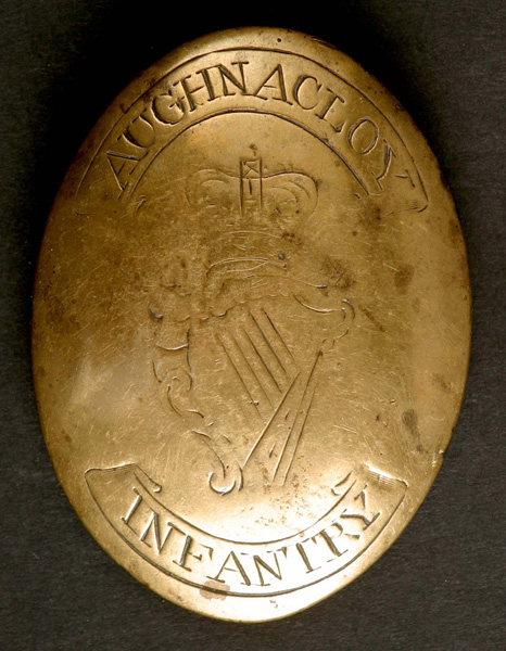 Circa 1798. Aughnacloy Infantry, Co. Tyrone, cross belt plate. at Whyte's Auctions