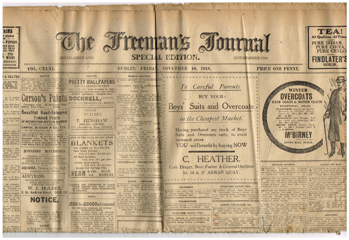 1916 (5 May to 1 November) collection of newspapers with accounts of The Rising and its aftermath. at Whyte's Auctions