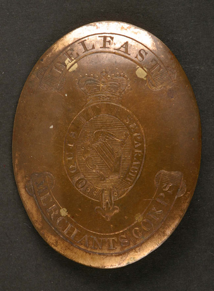 Circa 1790. Belfast Merchants Corps cross belt plate. at Whyte's Auctions