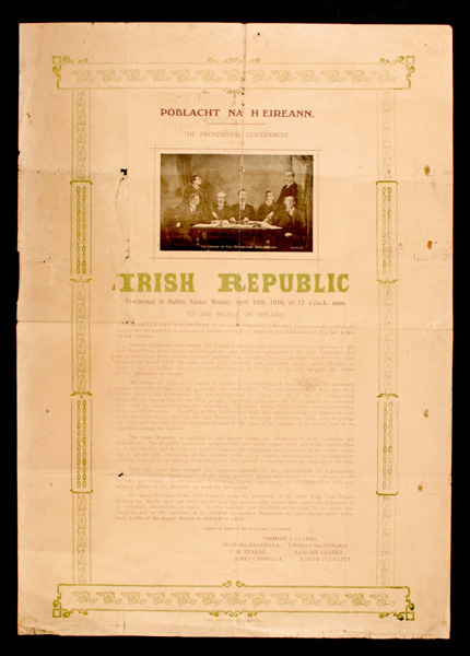 [1916]. Poblacht Na hEireann The Proclamation of the Irish Republic Printed in Limerick. at Whyte's Auctions