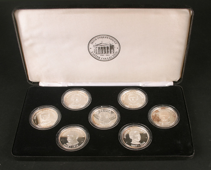 1916 Rising 75th Anniversary set of seven commemorative silver medals. at Whyte's Auctions
