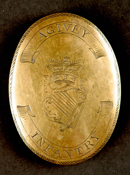 Circa 1790. Agivey Infantry, Co. Derry, cross belt plate. at Whyte's Auctions