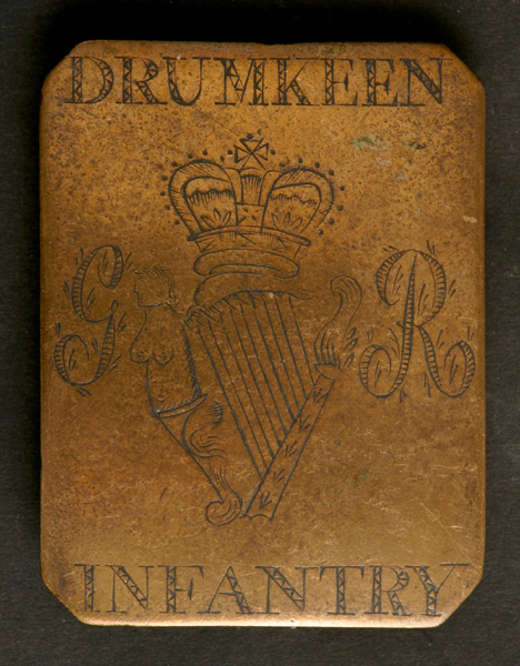 Circa 1790. Drumkeen Infantry, Co. Donegal, shoulder belt plate. at Whyte's Auctions