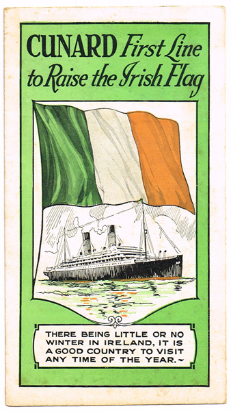 1922 'Cunard First Line to Raise the Irish Flag' at Whyte's Auctions