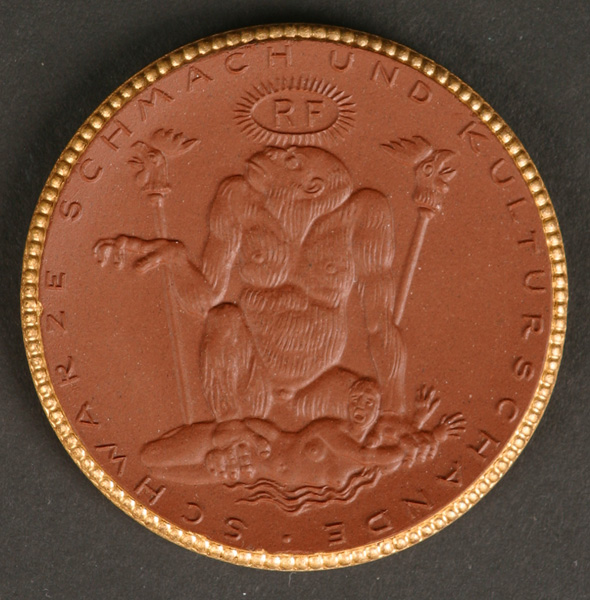 1922. Occupation of the Rhineland, Black Shame" propaganda medal." at Whyte's Auctions