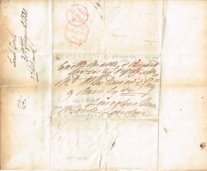 1830 (27 August ). Edmund Boyle, Earl of Cork, letter. at Whyte's Auctions