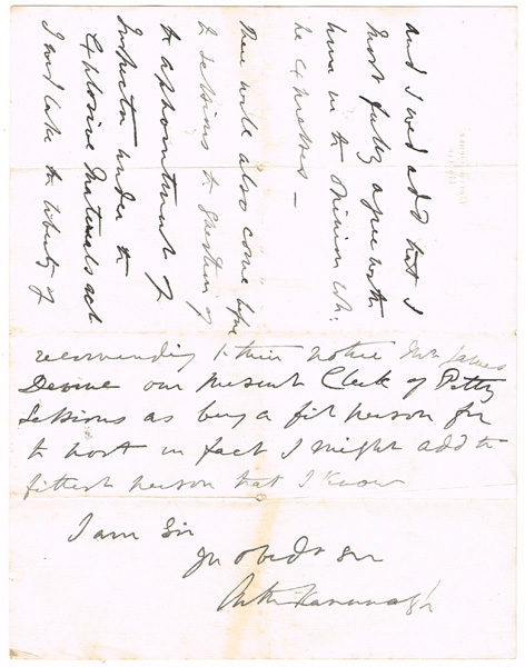 1877. Limbless MP - Sir Arthur MacMorrough Kavanagh letter at Whyte's Auctions