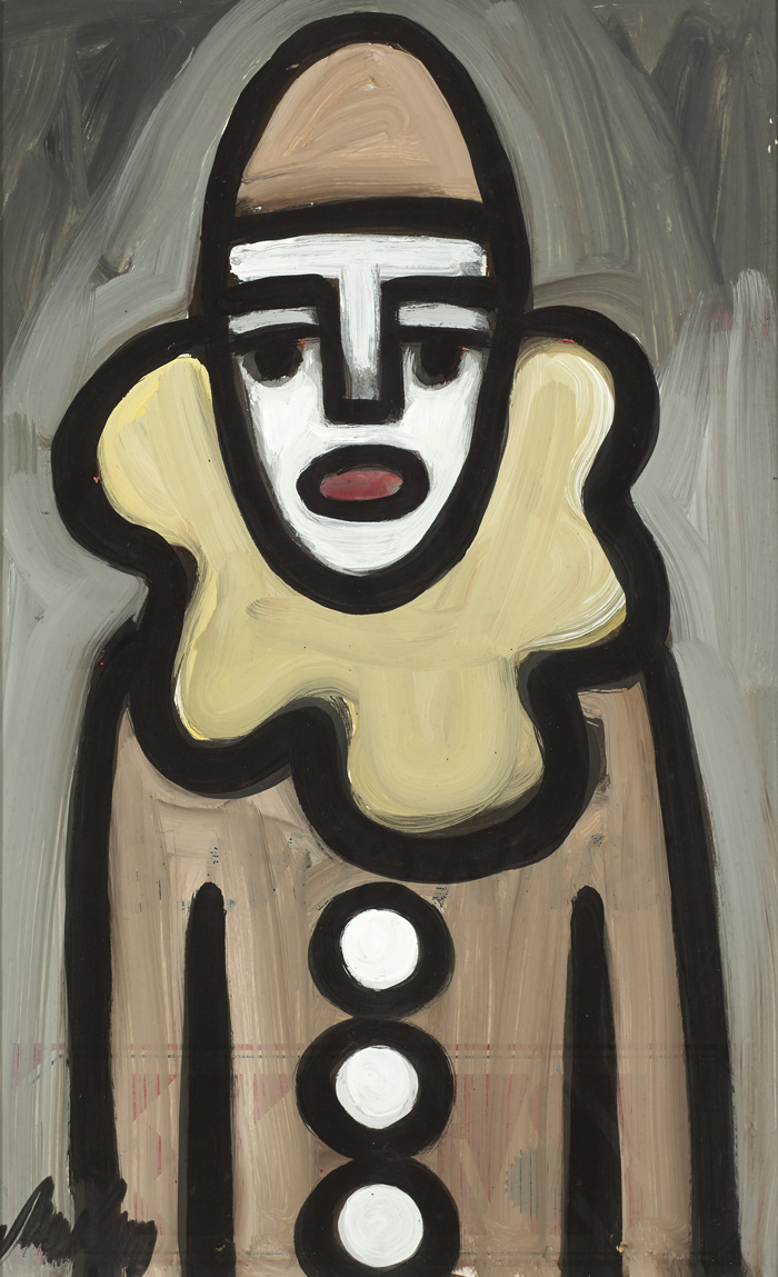 CLOWN WITH PINK HAT by Markey Robinson (1918-1999) at Whyte's Auctions