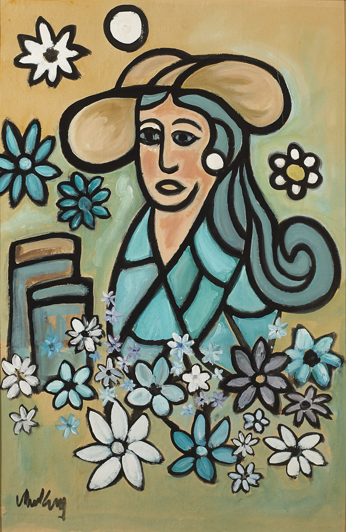 GIRL WITH FLOWERS by Markey Robinson (1918-1999) at Whyte's Auctions