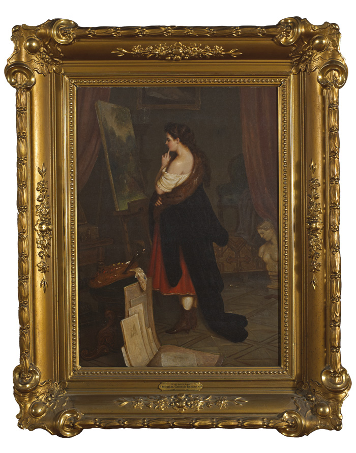 PORTRAIT OF LAURA REDDEN SEARING IN THE STUDIO, 1867 by Michael George Brennan (1839-1871) at Whyte's Auctions