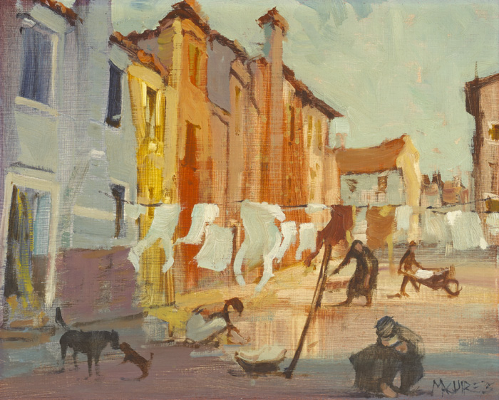 WASHING DAY, BURANO, VENICE, 1975 by Cecil Maguire RHA RUA (1930-2020) RHA RUA (1930-2020) at Whyte's Auctions
