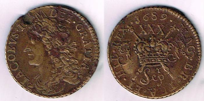 Ireland. James II Gunmoney halfcrown and shilling. at Whyte's Auctions
