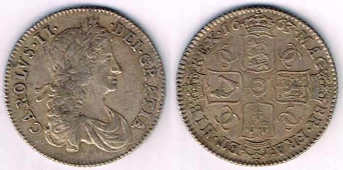 Charles II. Shilling, 1663. at Whyte's Auctions