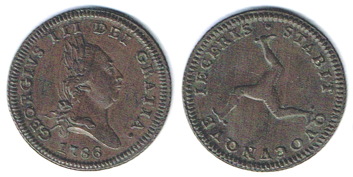 Isle of Man penny 1786 and 1839, halfpenny 1786. at Whyte's Auctions