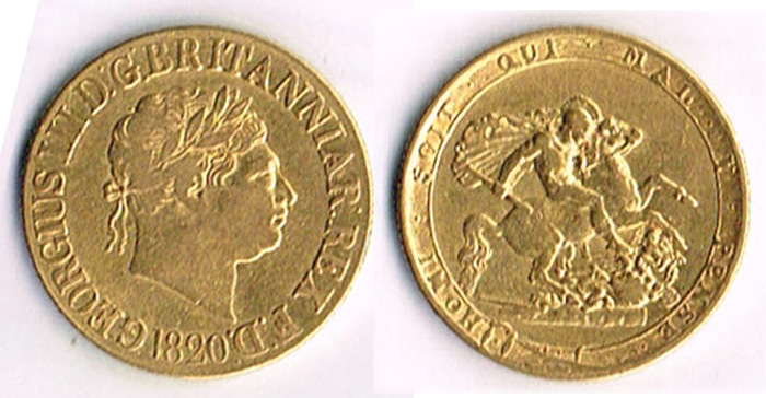 England. George III gold sovereign, 1820. at Whyte's Auctions