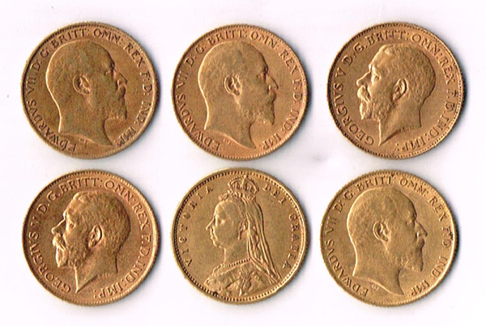 Gold half sovereigns collection at Whyte's Auctions