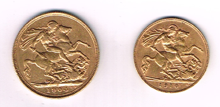 Edward VII gold sovereign and gold half sovereign at Whyte's Auctions