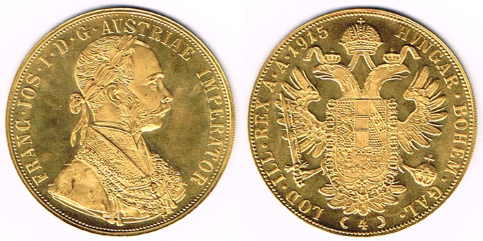 Austria. Gold ducat, restrike, dated 1915 at Whyte's Auctions