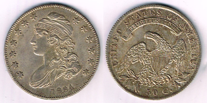 USA. Half dollar 1834. at Whyte's Auctions