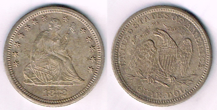 USA. Quarter dollar, very rare 1872S. at Whyte's Auctions