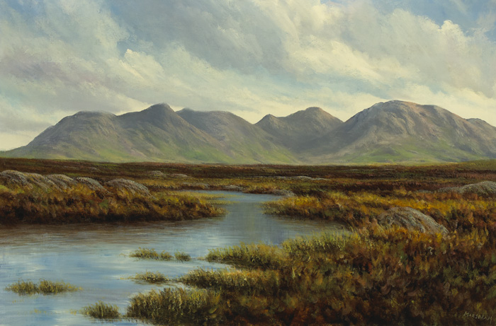 BOGLAND SCENE, CONNEMARA by Gerry Marjoram sold for 1,200 at Whyte's Auctions