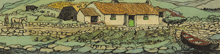 THE MOUNTAIN FARM and THE VILLAGE (A PAIR) by Jack Butler Yeats RHA (1871-1957) at Whyte's Auctions