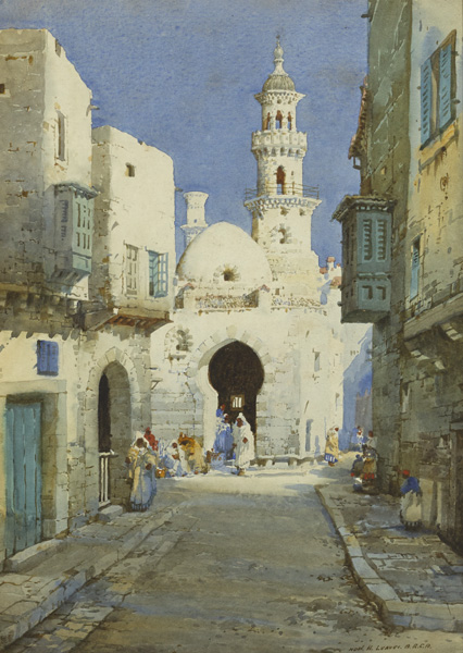 OUTSIDE A MOSQUE by Noel Harry Leaver sold for �380 at Whyte's Auctions