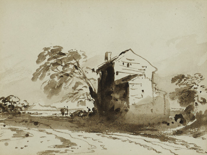 BUILDINGS IN A LANDSCAPE by John Varley OWS (1778-1842) at Whyte's Auctions