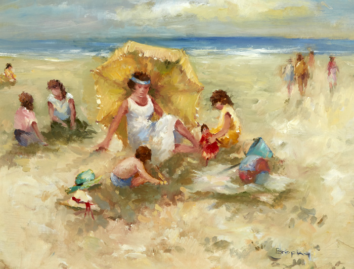 ON COURTOWN STRAND by Elizabeth Brophy (1926-2020) at Whyte's Auctions