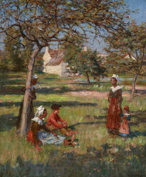 BRETON FIGURES IN AN ORCHARD by Aloysius C. O’Kelly sold for €12,500 at Whyte's Auctions