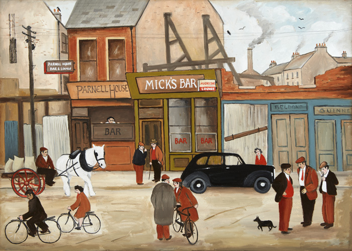 MICK'S BAR by John Schwatschke sold for 950 at Whyte's Auctions