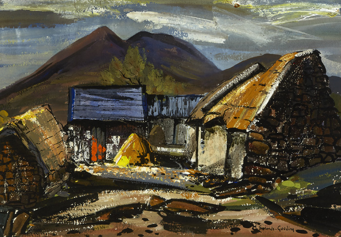 HOMESTEAD ABOVE DOWNINGS, DONEGAL by Maria Simonds-Gooding ARHA (b.1939) at Whyte's Auctions