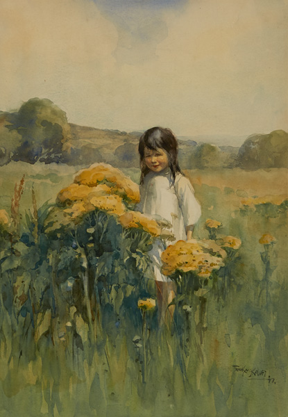 SUNSHINE AND MAYWEEDS, 1917 by Frank McKelvey RHA RUA (1895-1974) at Whyte's Auctions