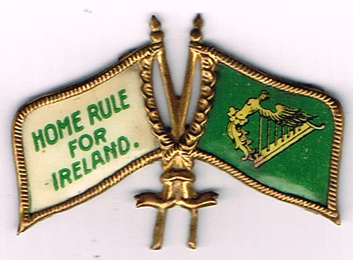 Circa 1890. Home Rule enamel and gilt badge. at Whyte's Auctions