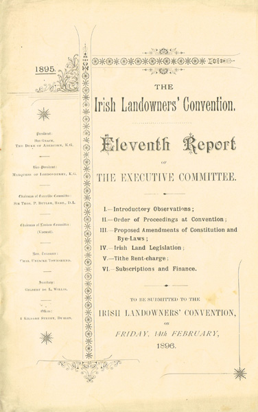 1891 - 1913. The Irish Landowners Convention at Whyte's Auctions