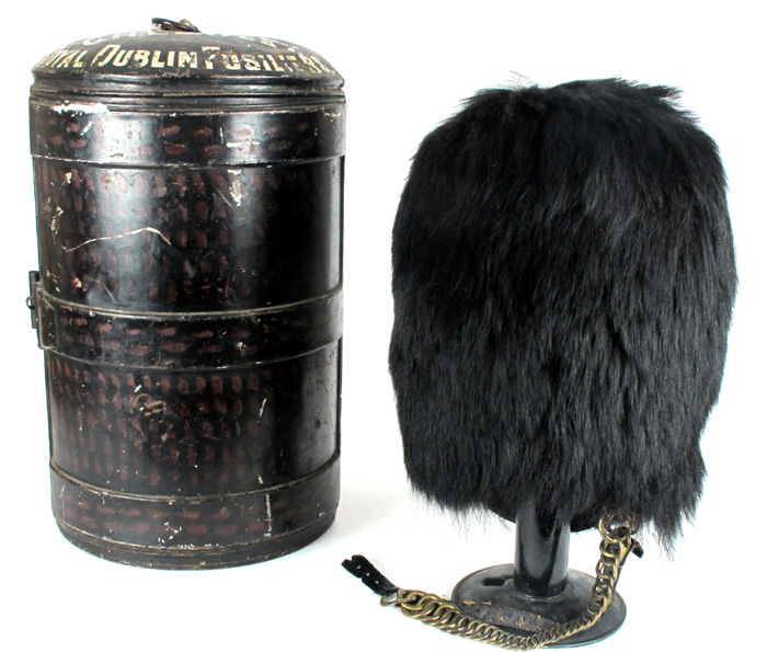A Royal Dublin Fusiliers officer's bearskin and case at Whyte's Auctions