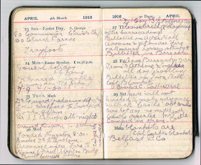 1916 Rising, Diary of British soldier sent to suppress the rebellion. at Whyte's Auctions