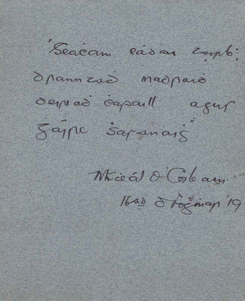 1918-2002: Sinead (Jenny) Mason's autograph book including signed note by Michael Collins at Whyte's Auctions