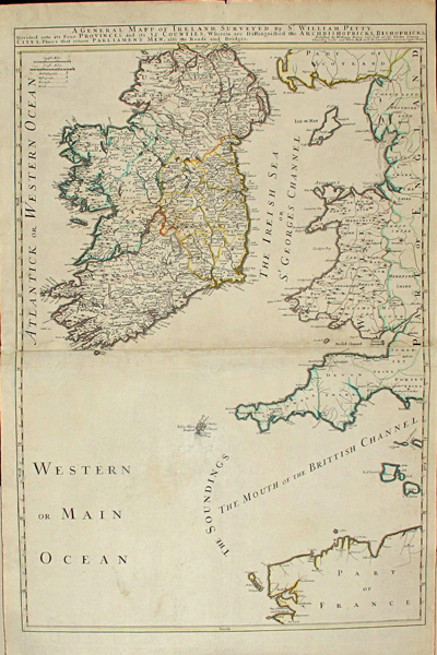1760, Sir William Petty, A General map of Ireland: at Whyte's Auctions